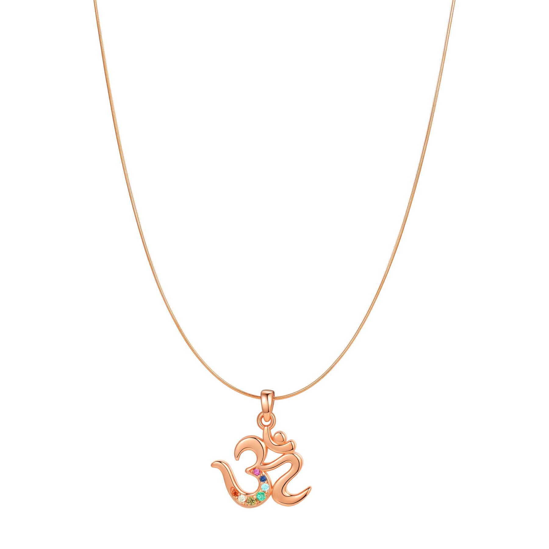 Chakra-Om-Anhänger Halskette für Einheit aus Sterlingsilber